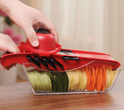 6-Blade Kitchen Vegetable Slicer with Storage Container