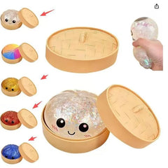 Giant Squishies Glitter Dumpling Stress Ball Slow Rising Fidget Toy for Home Office Travel - Stress Relief Dumpling Bun Toy