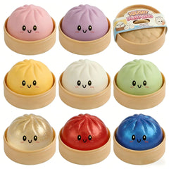 Giant Squishies Glitter Dumpling Stress Ball Slow Rising Fidget Toy for Home Office Travel - Stress Relief Dumpling Bun Toy