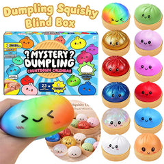 Colorful Dumpling Squishy Anti-stress Squeeze Balls Blind Box  Steamed Stuffed Bun Super Soft Slow Rebound Adults Birthday Gifts