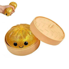 Colorful Dumpling Squishy Anti-stress Squeeze Balls Blind Box  Steamed Stuffed Bun Super Soft Slow Rebound Adults Birthday Gifts