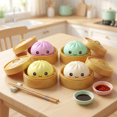 Giant Squishies Glitter Dumpling Stress Ball Slow Rising Fidget Toy for Home Office Travel - Stress Relief Dumpling Bun Toy
