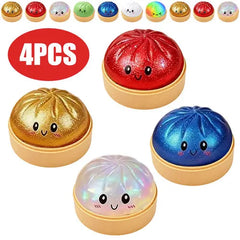 Colorful Dumpling Squishy Anti-stress Squeeze Balls Blind Box  Steamed Stuffed Bun Super Soft Slow Rebound Adults Birthday Gifts