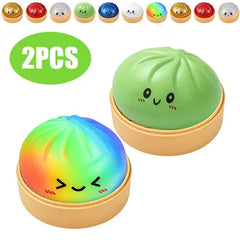 Colorful Dumpling Squishy Anti-stress Squeeze Balls Blind Box  Steamed Stuffed Bun Super Soft Slow Rebound Adults Birthday Gifts
