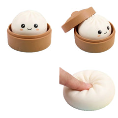 Giant Squishies Glitter Dumpling Stress Ball Slow Rising Fidget Toy for Home Office Travel - Stress Relief Dumpling Bun Toy