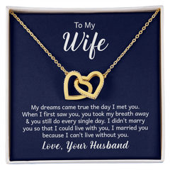 Interlocking Hearts Necklace - For Wife From Husband